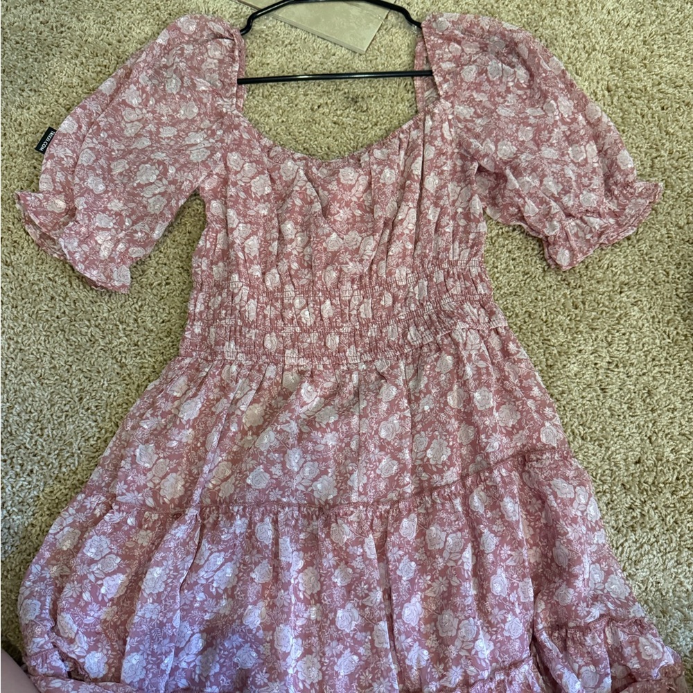 Macy's Pink Floral Midi Dress